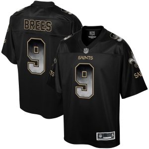 Men’s New Orleans Saints Drew Brees NFL Pro Line Black Smoke Fashion Jersey