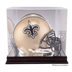 New Orleans Saints Fanatics Authentic Mahogany Helmet Logo Display Case with Mirror Back