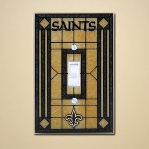 New Orleans Saints Gold Art-Glass Switch Plate Cover
