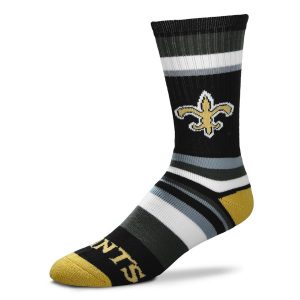 Youth New Orleans Saints For Bare Feet Rainbow Stripe Tri-Blend Crew Socks